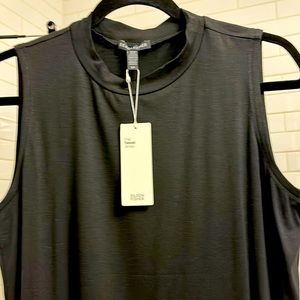 NWT Eileen Fisher mock turtleneck Black Fine Tencel dress, Size S